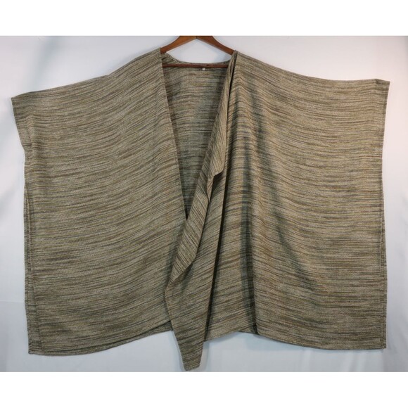 Eskandar Green Multi Striped Cotton Linen Kimono Coat Jacket Size 0 Lagenlook - Picture 7 of 16